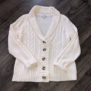 St. John's Bay Fabulous Chunky Cardigan Sweater Off White